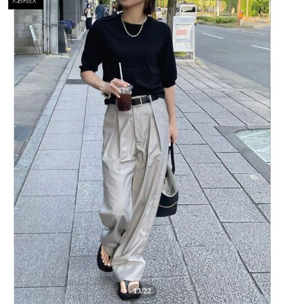 ok.soon オクスン light gray slacks ライトグレー