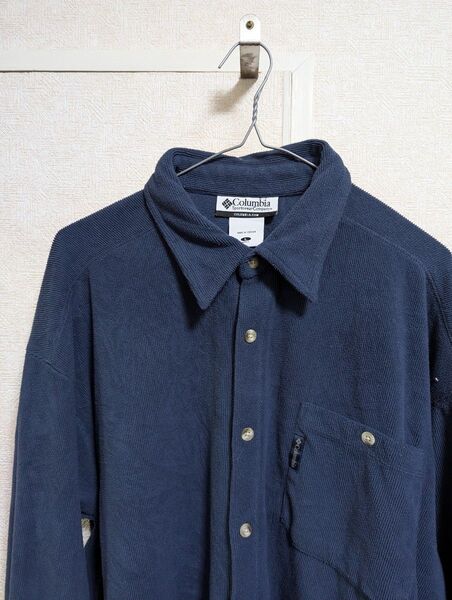Columbia フリースシャツ ネイビー L 古着