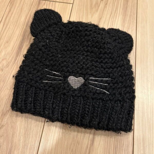 babygap ギャップ ベビーニット帽 帽子 猫 48-50cm ブラック