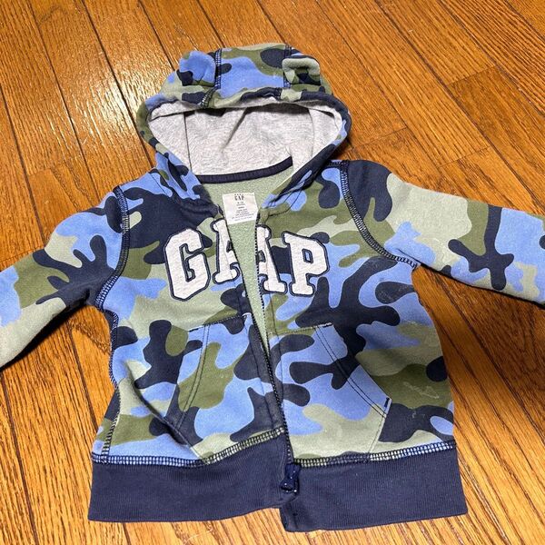 パーカー ベビー キッズ gap 迷彩柄 クマ耳 80