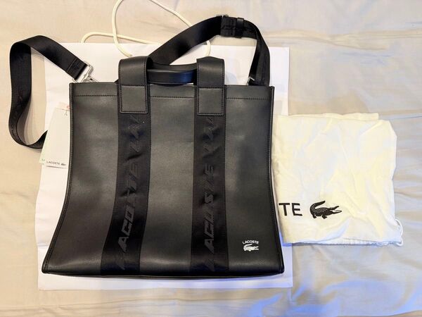 LACOSTE ラコステプラクティス コントラストブリントレザートートバッグ