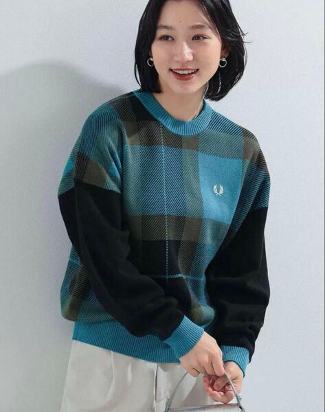 FRED PERRY × Ray BEAMS / 別注タータンチェック ニット