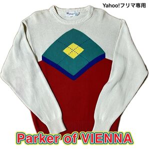 Parker of VIENNA メンズセーター Mサイズ ニット パーカーオブウィーン アーガイル柄