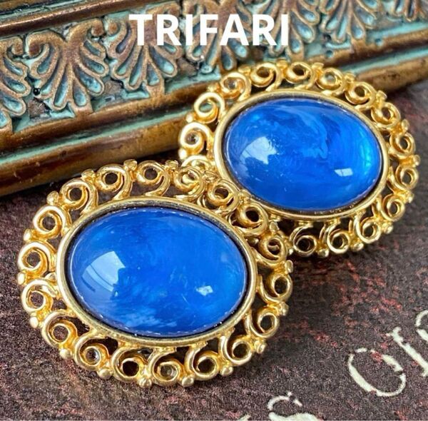TRIFARI トリファリ ヴィンテージ カボションイヤリング