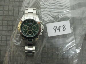 948　　メンズ腕時計 TECHNOS(テクノス) T4102 グリーン　クロノグラフ　ラインストーン メンテナンス前提　　