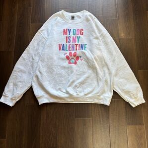 輸入古着】GILDAN ロゴプリント ホワイト トレーナー スウェット