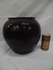 古い　黒薩摩焼？　花瓶　壺　Ｂ　検　工芸品　陶芸　インテリア小物　郷土工芸品