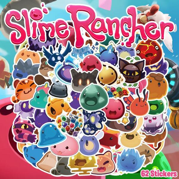 スライムランチャー ステッカー 62枚セット Slime Rancher PVC 防水 シール 大量 ゲーム スライム 育成 牧場 シューティング