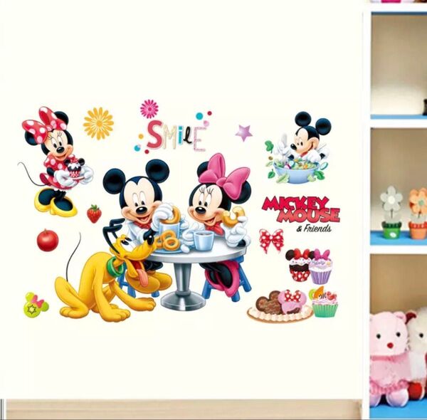 ディズニー ミッキー ミニー プルート ウォールステッカー 壁シール 壁ステッカー 壁紙 ポスター
