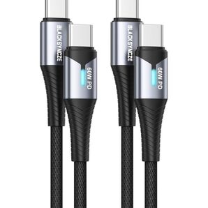 タイプc ケーブル2本2MPD対応 60W 急速充電 データ転送 断線防止 高耐久 iPhone15 16充電ケーブル
