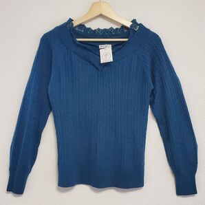 未使用品 axes femme ニット カットソーグリーン系