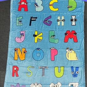 アルファベットロア ブランケット 水色 YouTube人気のキャラクター全員集合 膝掛け お昼寝 (★残2)