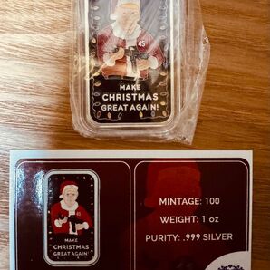 トランプ大統領 1オンス 純銀バー メイククリスマスグレートアゲイン