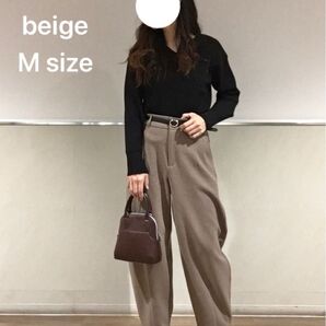 GU ブラッシュドジャージーコクーンパンツ Mサイズ ベージュ