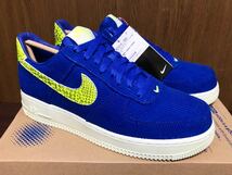 19年製 NIKE W AIR FORCE 1 NXN ナイキ ウィメンズ エアフォース オリバーキム ベティ【CK3314-400】コーデュロイ ヘビ 蛇 青×黄 US11.5_画像2