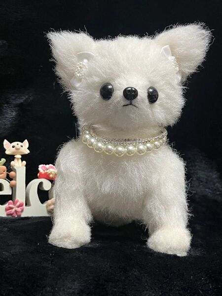 テディわんこ テディチワワ ホワイトチワワ テディベア ぬいぐるみ アルパカモヘア ハンドメイド