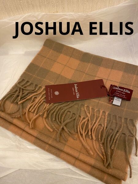 ジョシュアエリス JOSHUA ELLIS カシミヤ マフラー ピンク チェック Peach Check ピーチ