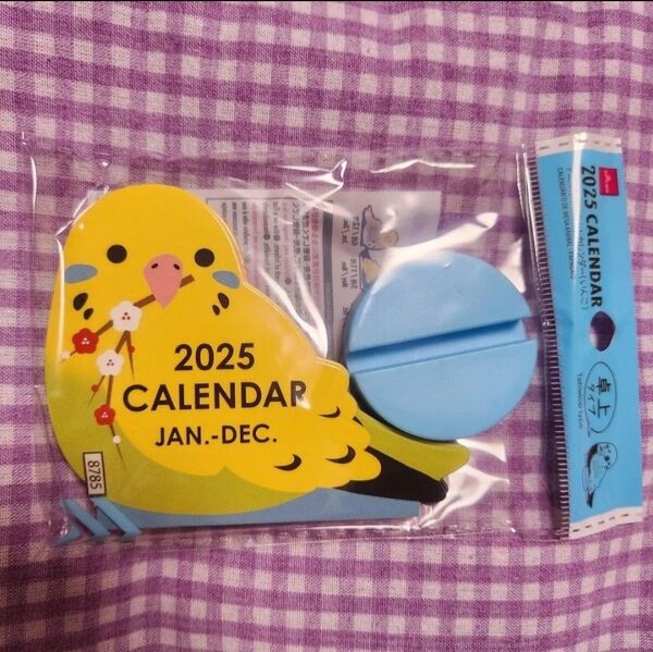 インコの ダイカット卓上カレンダー 2025年1月~12月◆セキセイインコ◆新品・未開封