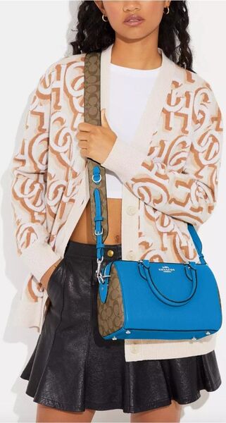 最終価格!!【新品タグ付】 COACH コーチ ローアン サンチェル シグネチャー キャンバス 2way ハンドバッグ