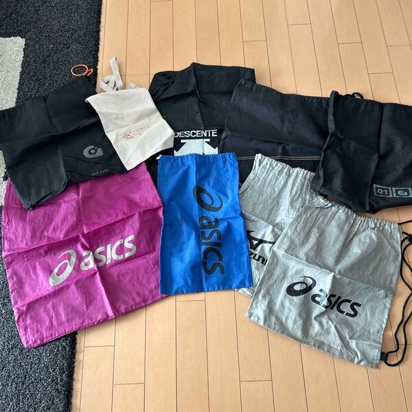 デサント アシックス ミズノ 不織布 ナイロン袋 B品 訳あり シューズ袋