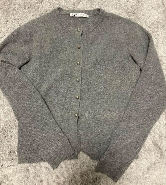 ZARA カーディガン グレー S ニット 長袖