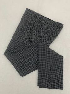 未使用 agnis b homme チェック柄ウールパンツ size42 アニエスべーオム メンズ ブラック グレー