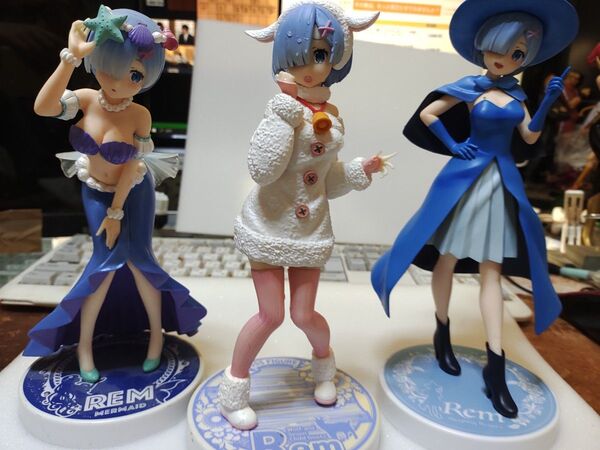 箱なしジャンク「レム」フィギュア 3点 Re:ゼロから始める異世界生活 童話シリーズ 人魚姫 眠り姫 オオカミと七匹の子ヤギ