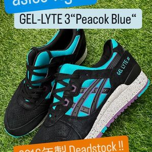 新品未使用 2016年製【asics tiger GEL LYTE 3 “Peacock Blue“ US10】
