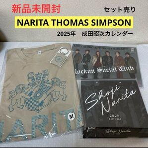 新品未開封 成田昭次 ナリトマグッズ ナリタトーマスシンプソンTシャツ M ミラーキーホルダー 卓上カレンダー 推し活グッズ4点