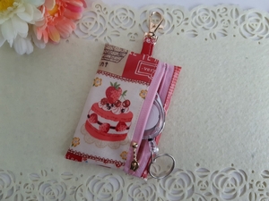  reel attaching! key case! strawberry sweets * red 