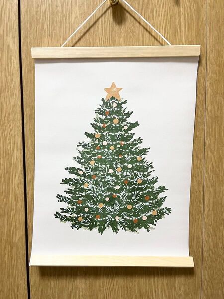 クリスマスツリー イラスト 30×40 フレームなし ポスター ナチュラル