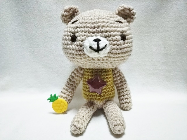 *room 183*Amigurumi*Fruit-loving brown bear (pine)*Handmade*Handmade*Rubber*Star*, toy, game, stuffed toy, Amigurumi