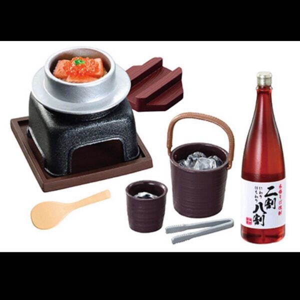ぷちサンプルシリーズ リーメント そば和食処 なごみ屋 ⑦〆の釜飯をそば焼酎で ミニチュア
