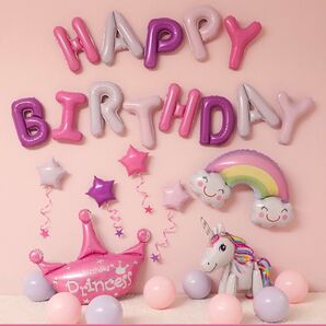 ユニコーン バルーンセット 風船 飾り付け 壁 誕生日 装飾 飾り 女の子