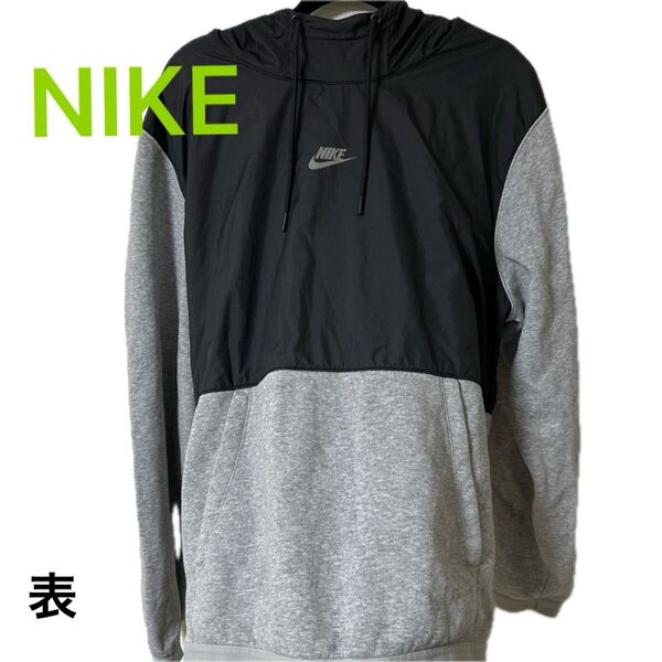 NIKEパーカー size (L) 表記はXLですが、大きさ的にはエルサイズの方がピッタリだと思います。 フード付き 撥水加工あり