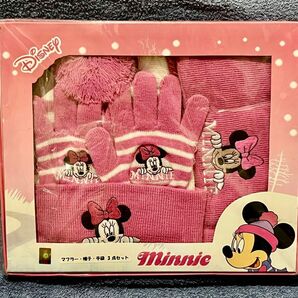 ディズニー ミニー ニット3点セット(マフラー・帽子・手袋)