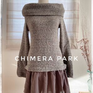 ChiMera Park オフショルニットワンピース Mサイズ ミニスカート
