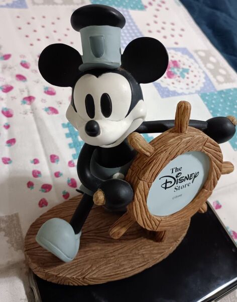 ディズニー ミッキーマウス 蒸気船ウィリー 置物 フォトスタンド 激レア