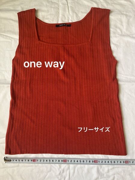 one way スクエアネック タンクトップ フリーサイズ