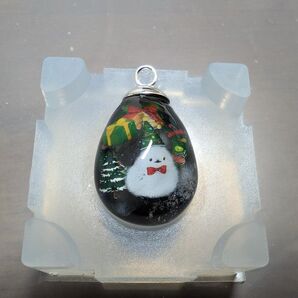 レジンアート作品 クリスマス(シマエナガ)