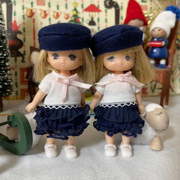 M2327 ミキちゃんマキちゃん ハンドメイド 服 フリルレーススカート