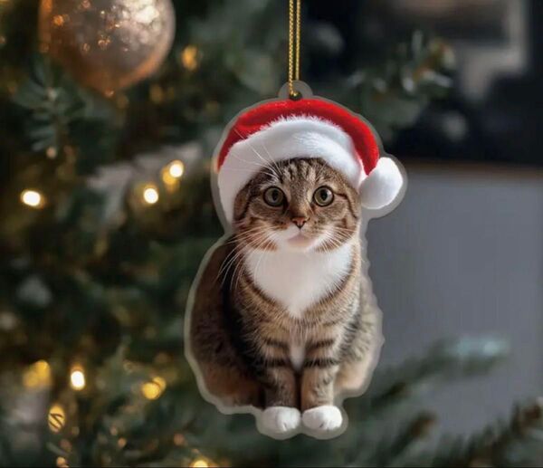 ねこサンタ にゃんこアクリルキーホルダー 未開封 猫グッズ アクリルオーナメント