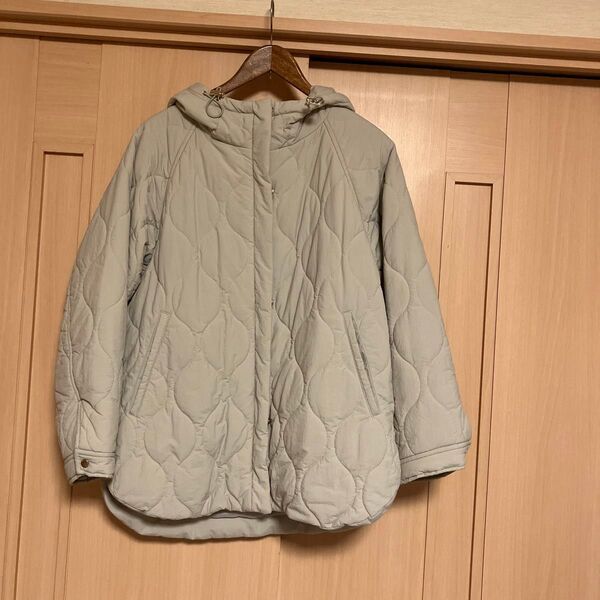 エニィFAM キルトジャケット L ライトベージュ 暖かい 軽量 キルティング