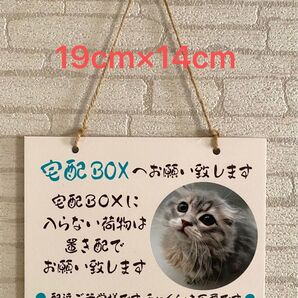 宅配ボックス置き配プレート 猫写真イラスト