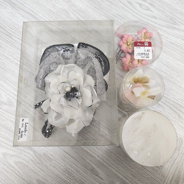 髪飾り 13点まとめ売り 小物 振袖 着物 小花 ファー 成人式 結婚式 卒業式 ハンドメイド