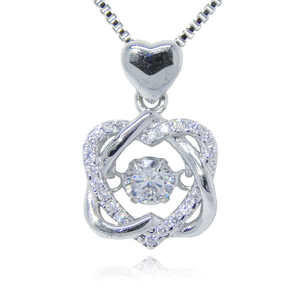 再入荷★新品★ ダブルハート 20連CZダイヤモンドネックレス シルバー925 プラチナ仕上 キュービックジルコニア レディース アクセサリー