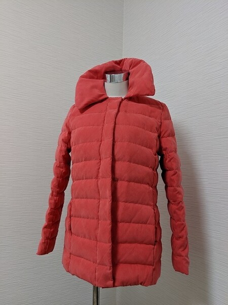【送料無料】あ526 LANVIN ランバンオンブルー ピンク オレンジ サーモン キャンディーカラー ダウンコート ダウン90%