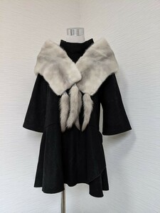 [ free shipping ].566 sapphire mink fur real fur shawl stole beautiful goods ice gray cape bolero Japanese clothes . equipment 