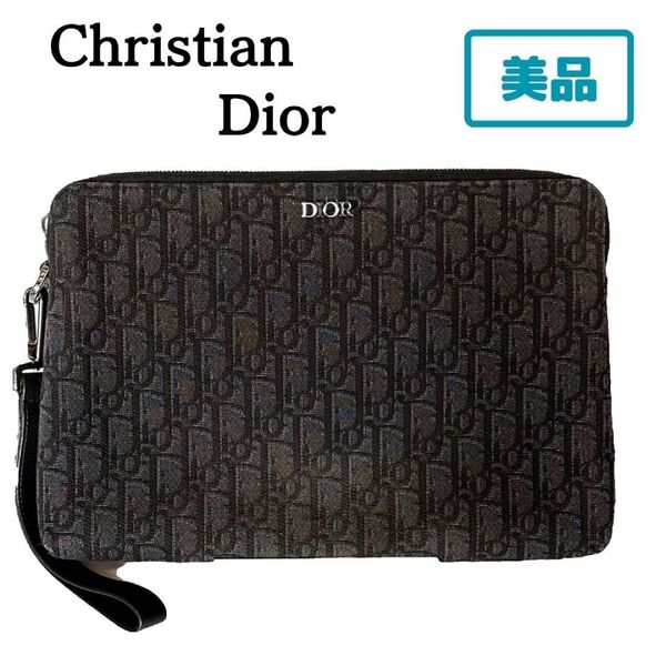 【Christian Dior】【美品】クリスチャンディオール オム クラッチバッグ キャンバス地 プレゼントに最適です