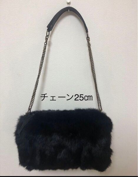 COMME CA ISMラビットファーショルダーバッグ